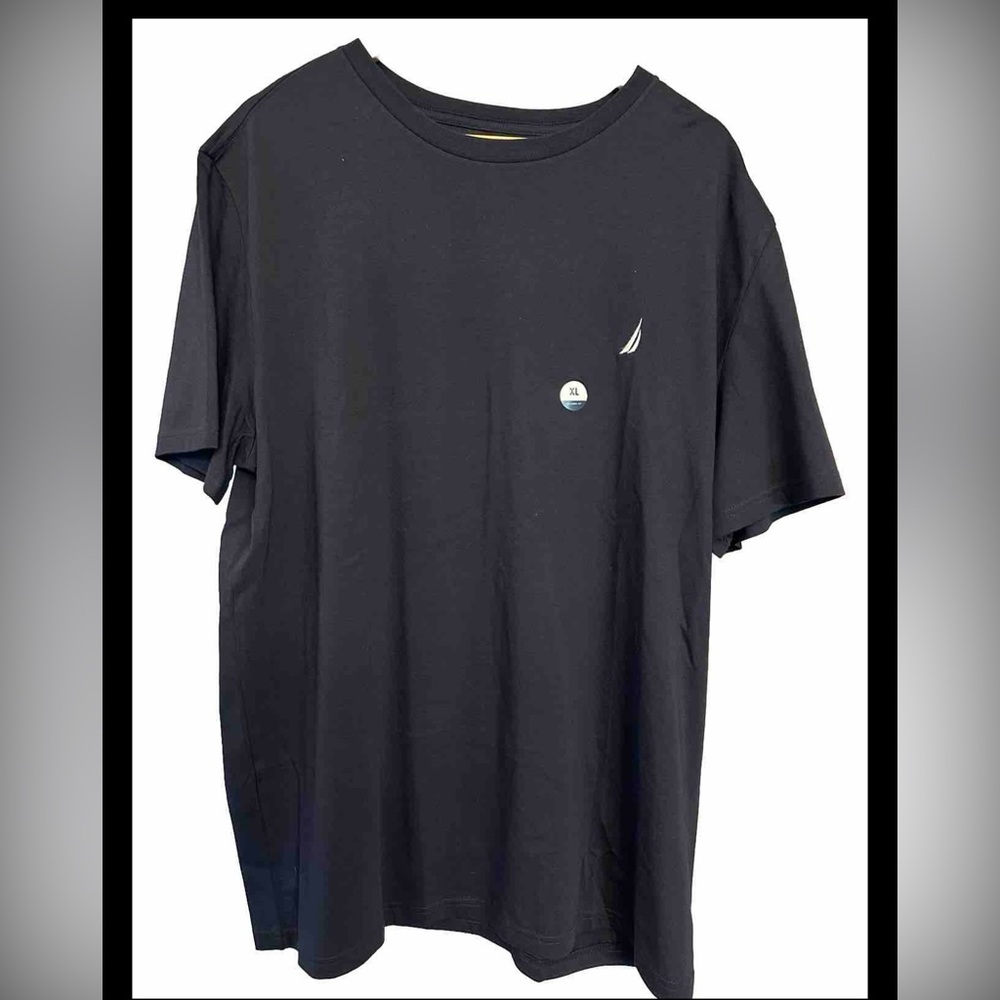 NWT Nautica Men's Short Sleeve Solid Blue Crew Neck T-Shirt